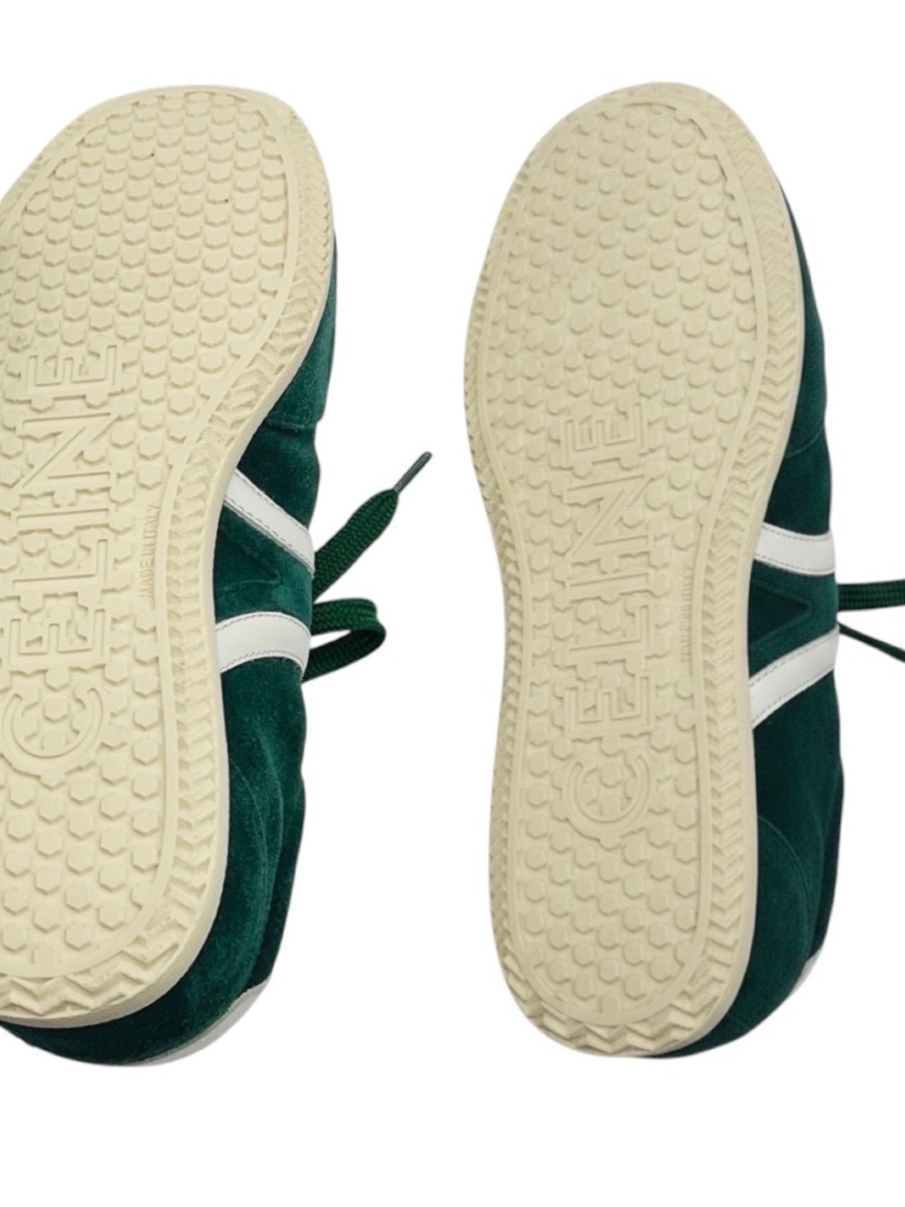 CELINE GREEN JOGGER SUEDE CALFSKIN LEATHER LOW TOP LACE UP SNEAKER - Picture 6 of 7